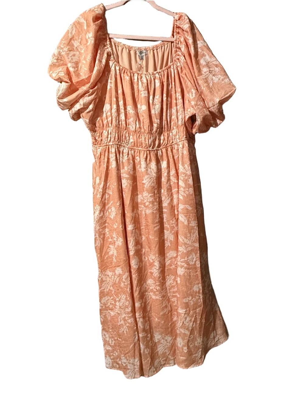 NWT Bella Mimi Peach Floral Puff-Sleeve Maxi Dress plus sizes varied  🌸 BRB SL 6 - Picture 5 of 7